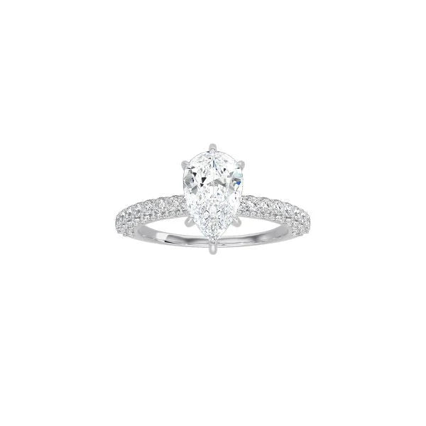 Pear Shape Triple Row Pavé Band WG