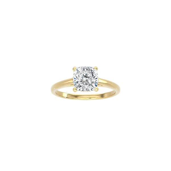 Cushion Cut Cathedral Setting Ring YG