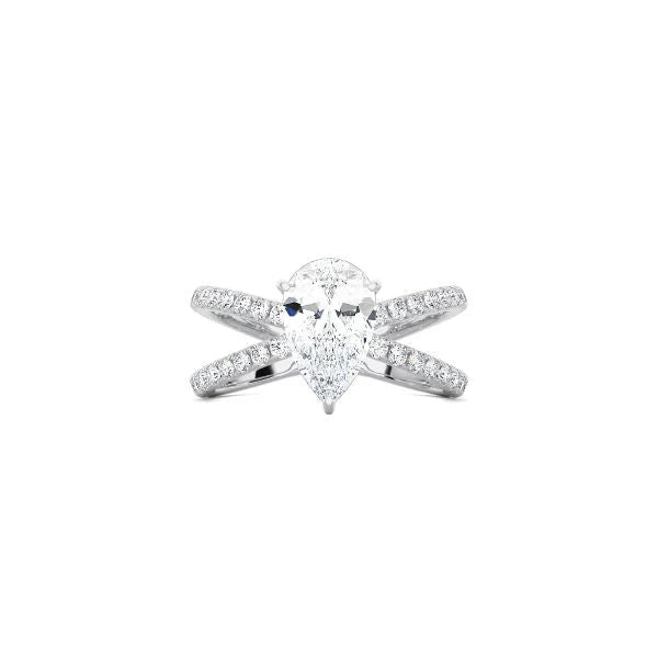 Pear Shape X Pavé Band Ring WG