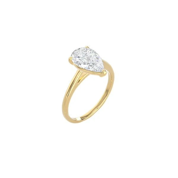 Pear Shape Cathedral Setting Ring YG