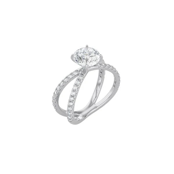 Round X Pavé Band Ring WG