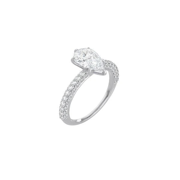 Pear Shape Triple Row Pavé Band WG