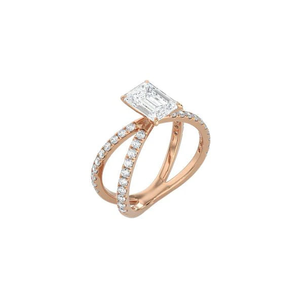 Emerald Cut X Pavé Band Ring RG