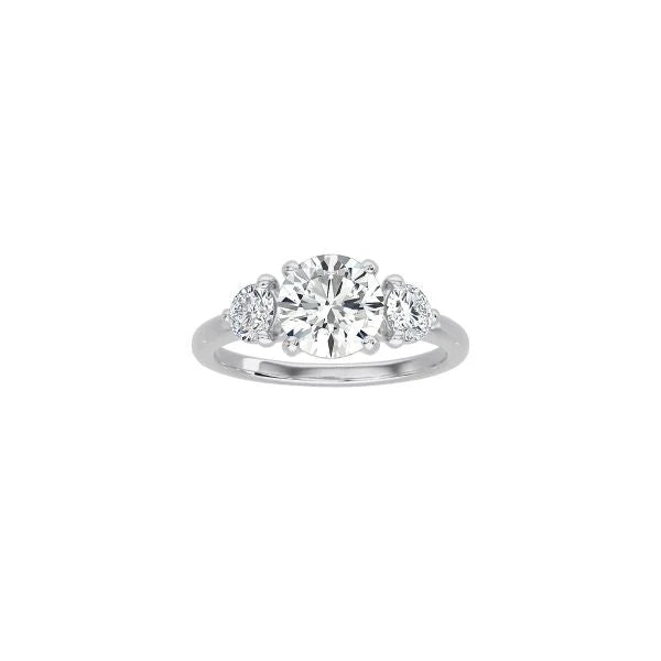 Small Round 3 Stone Ring WG