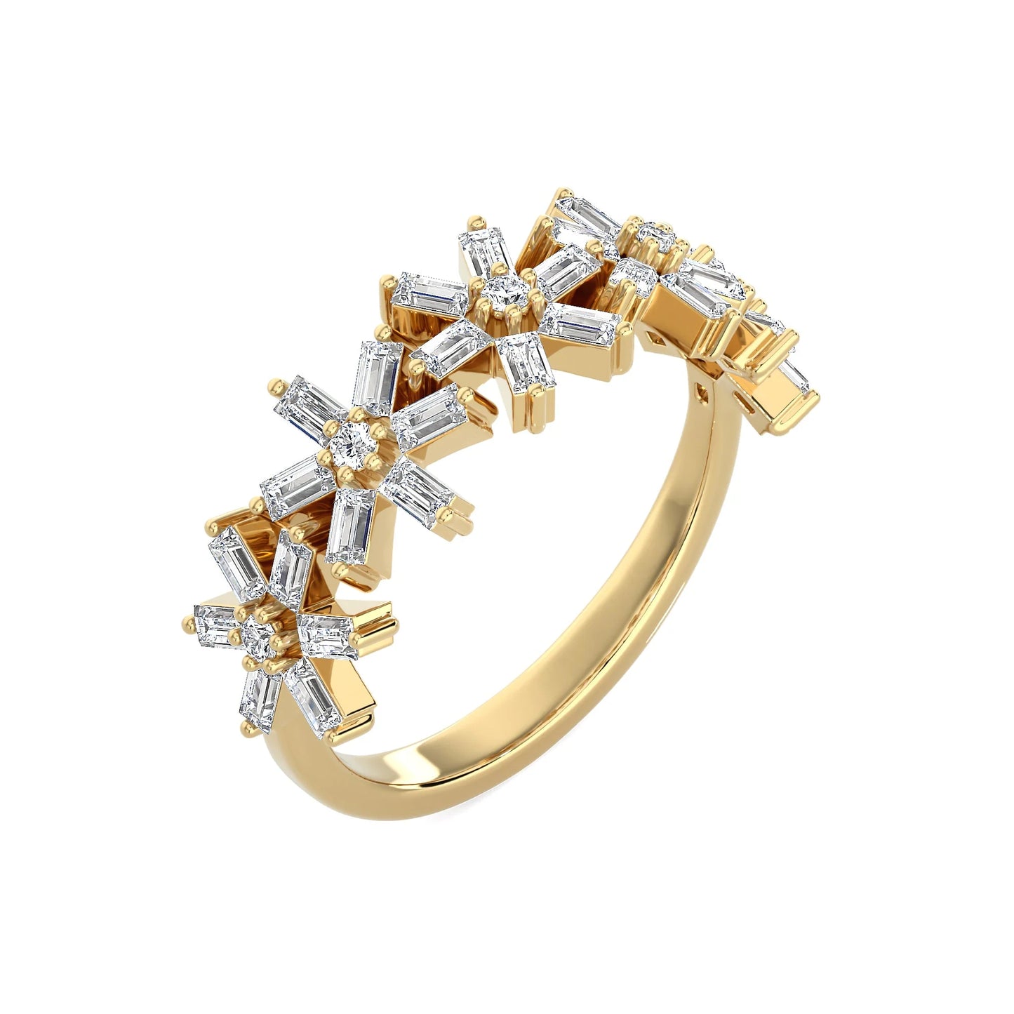 Baguette Floral Ring