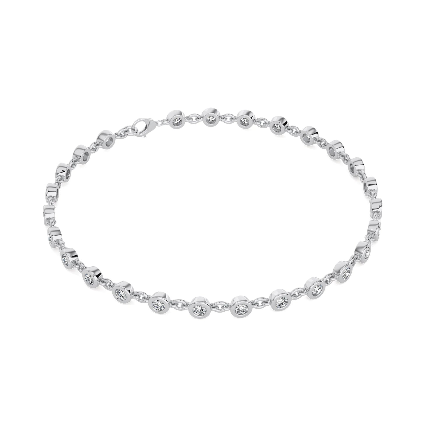 Round Bezel Chain Bracelet