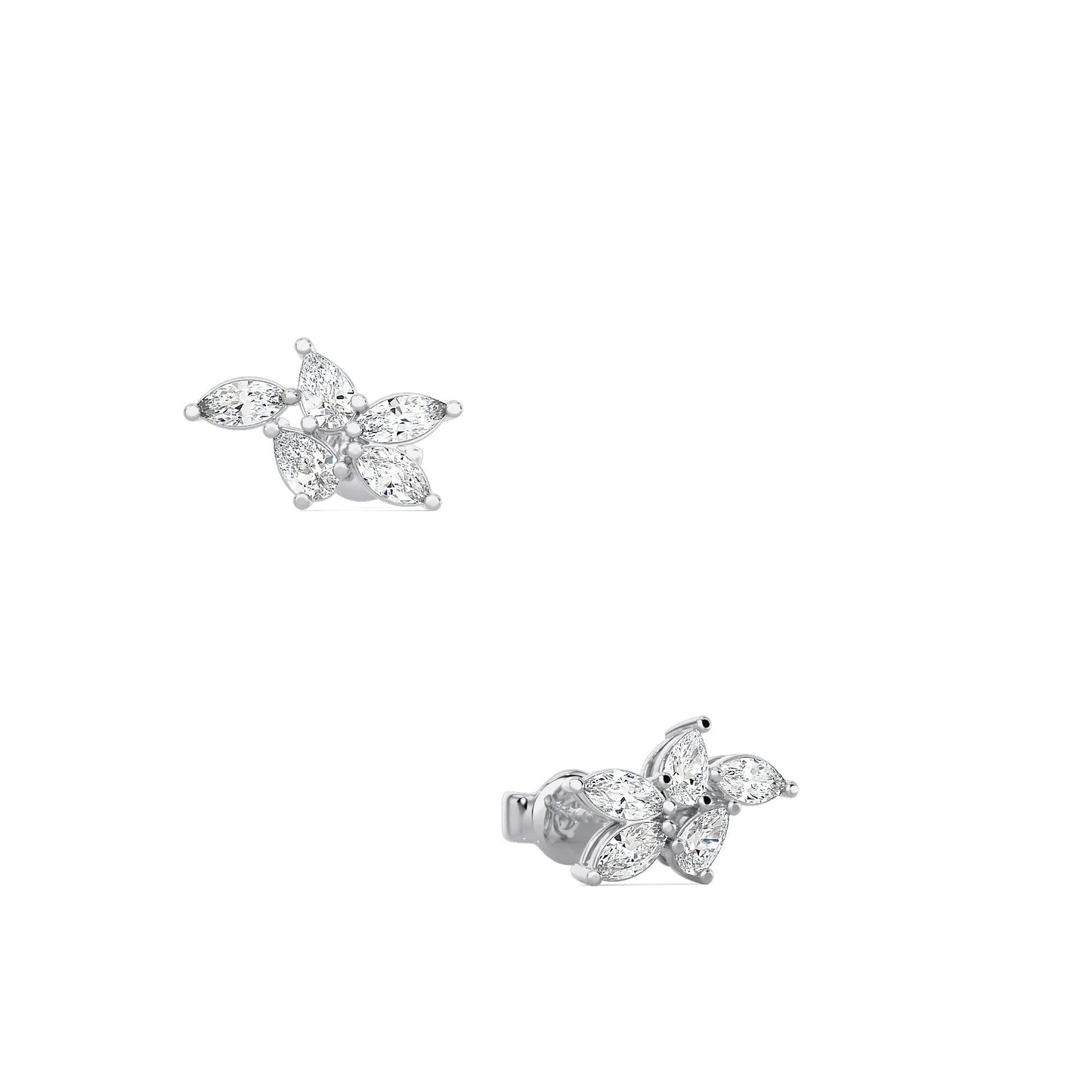 Pear-Marquise Cluster Earrings