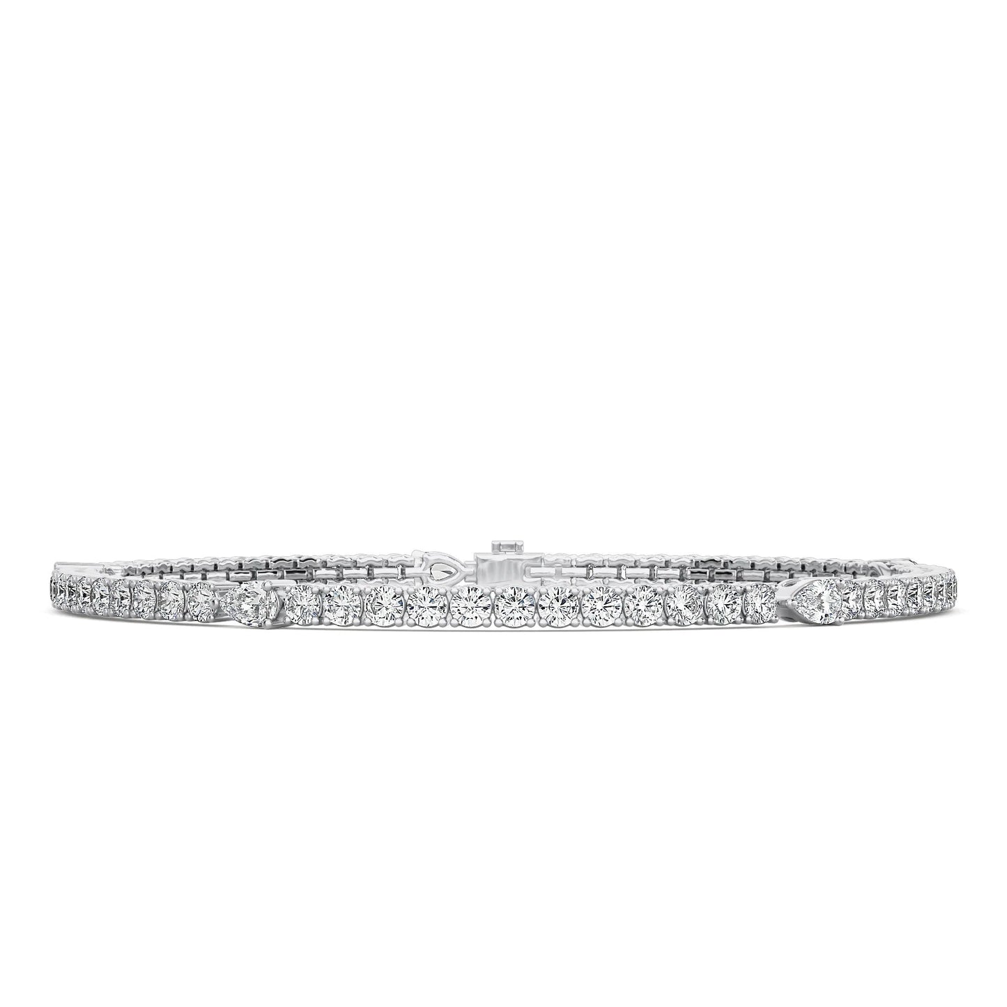 Round and Pear Cut Tennis Bracelet