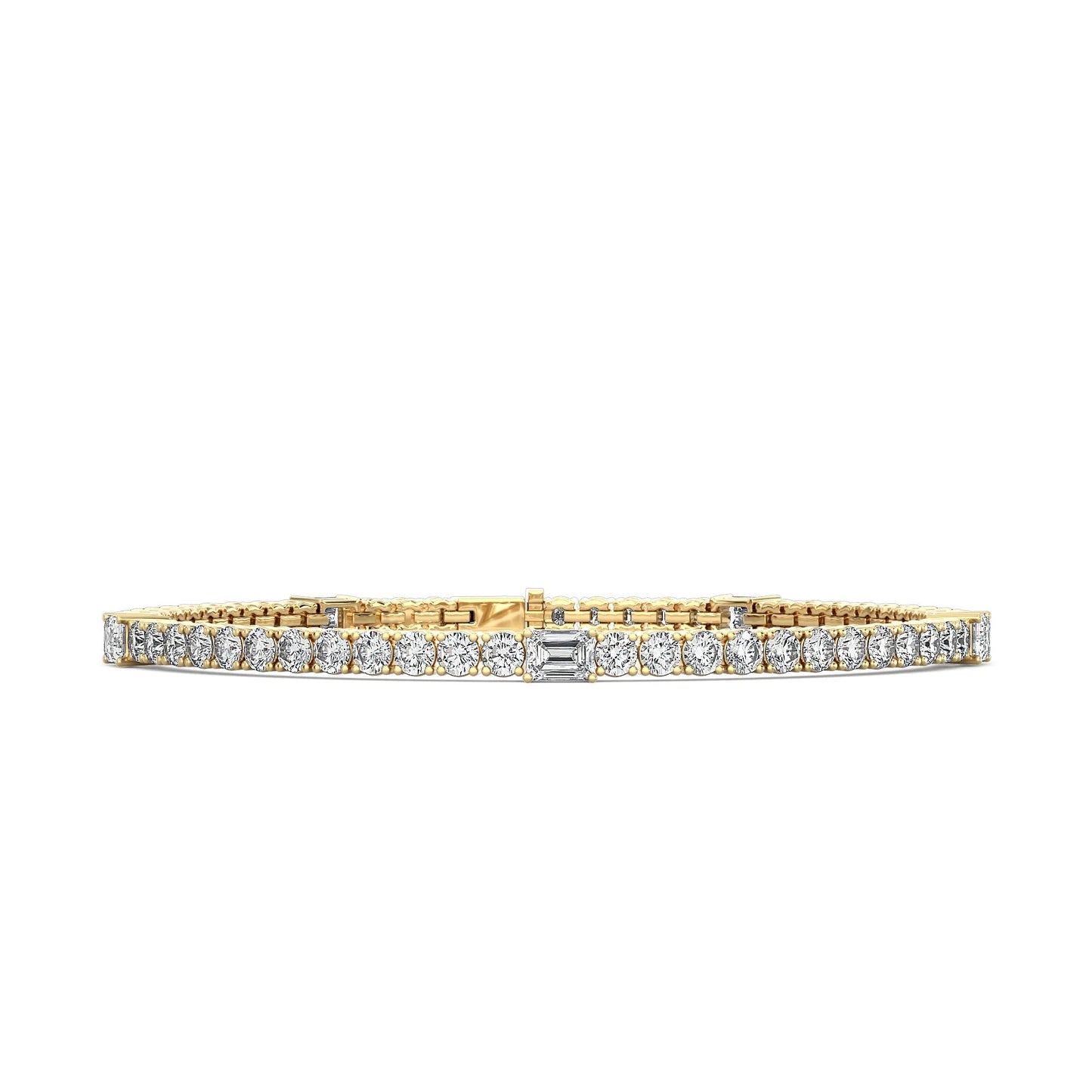 Round and Emerald Cut Tennis Bracelet