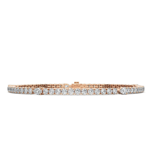 Round and Pear Cut Tennis Bracelet