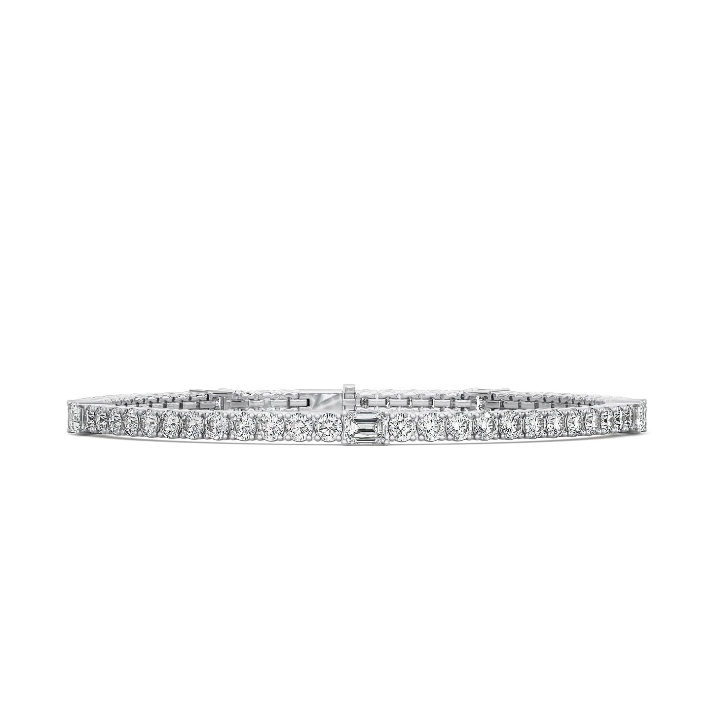 Round and Emerald Cut Tennis Bracelet