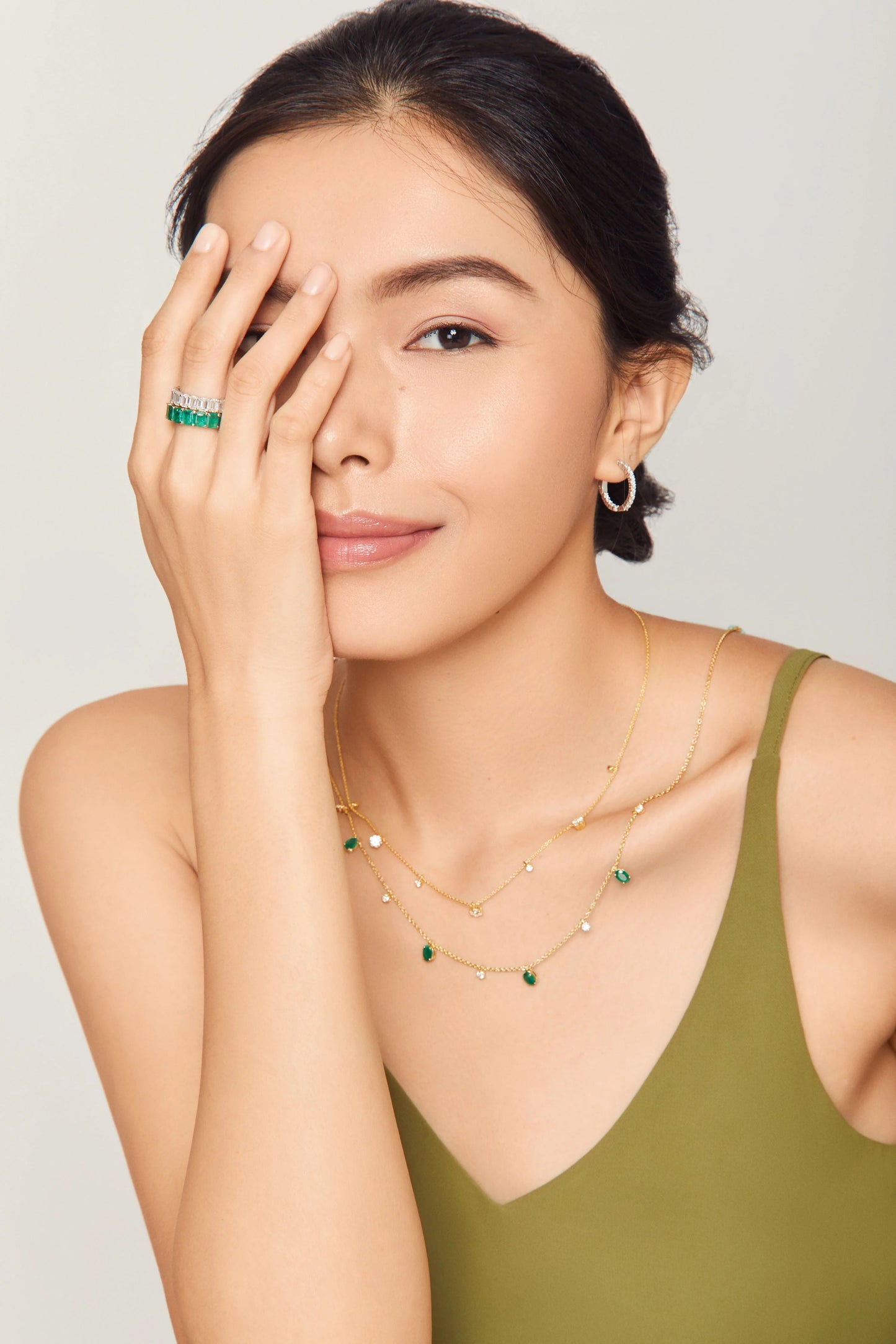 Emerald drop Necklace