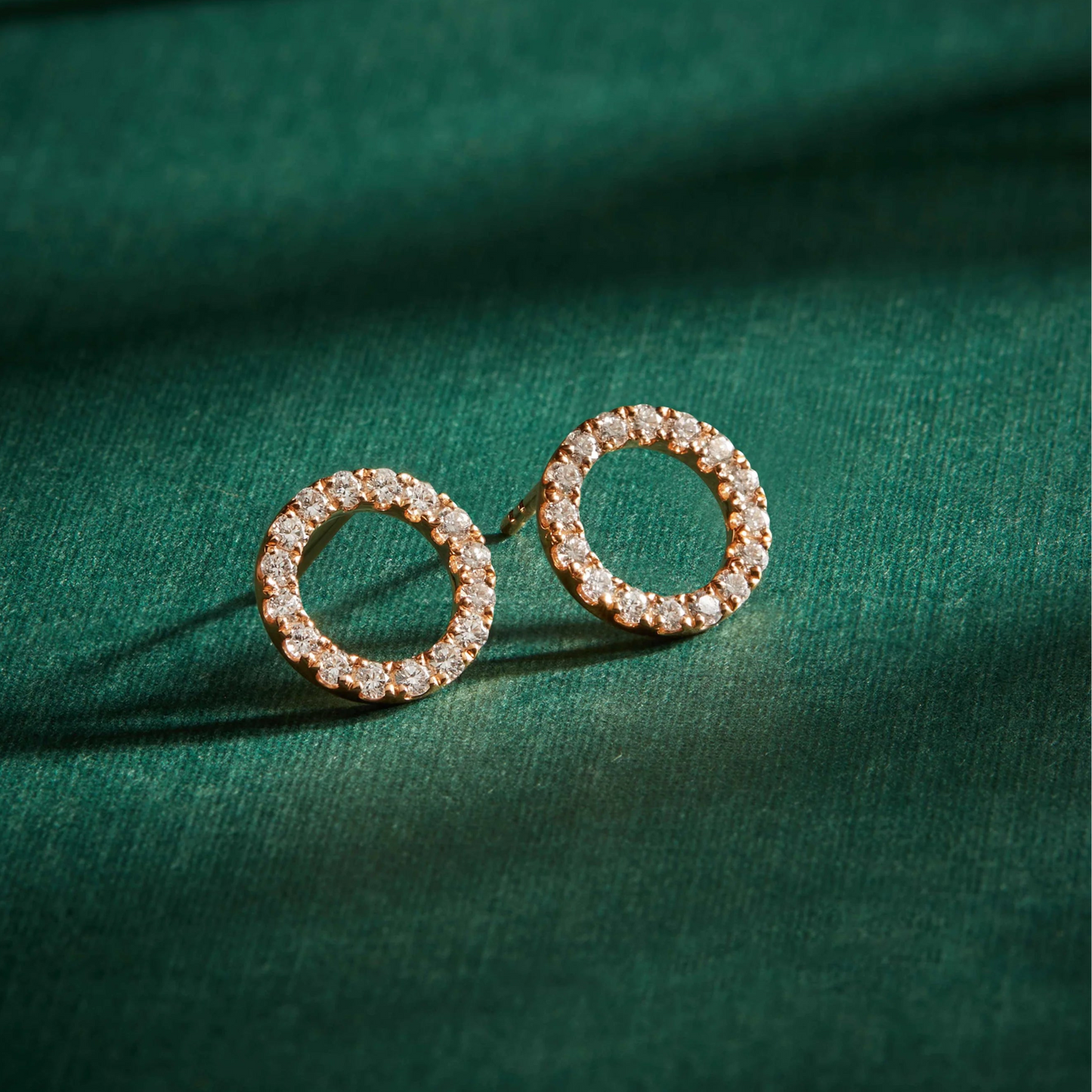 Pave Circle Earrings