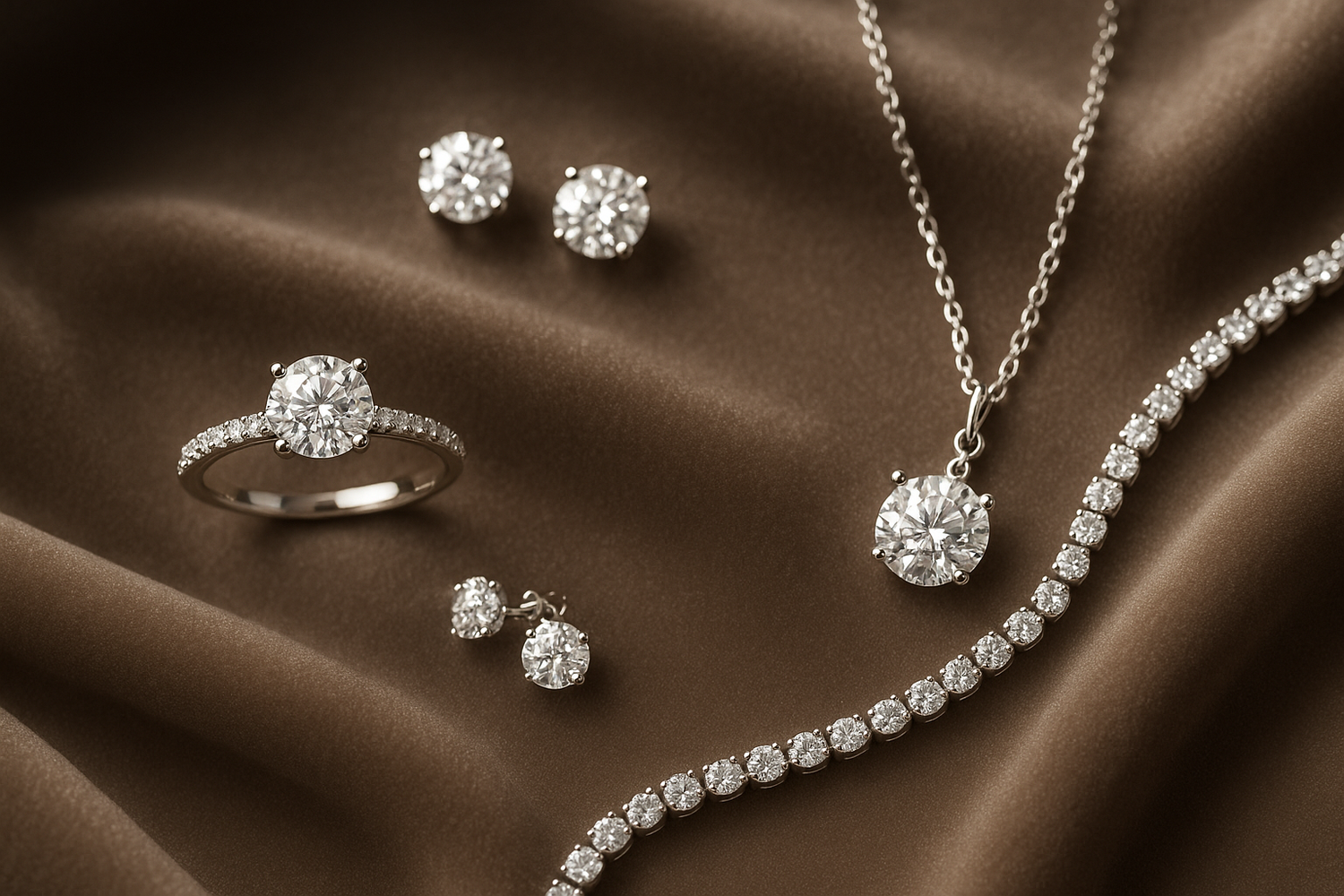 an image of womens bespoke jewellery with diamonds