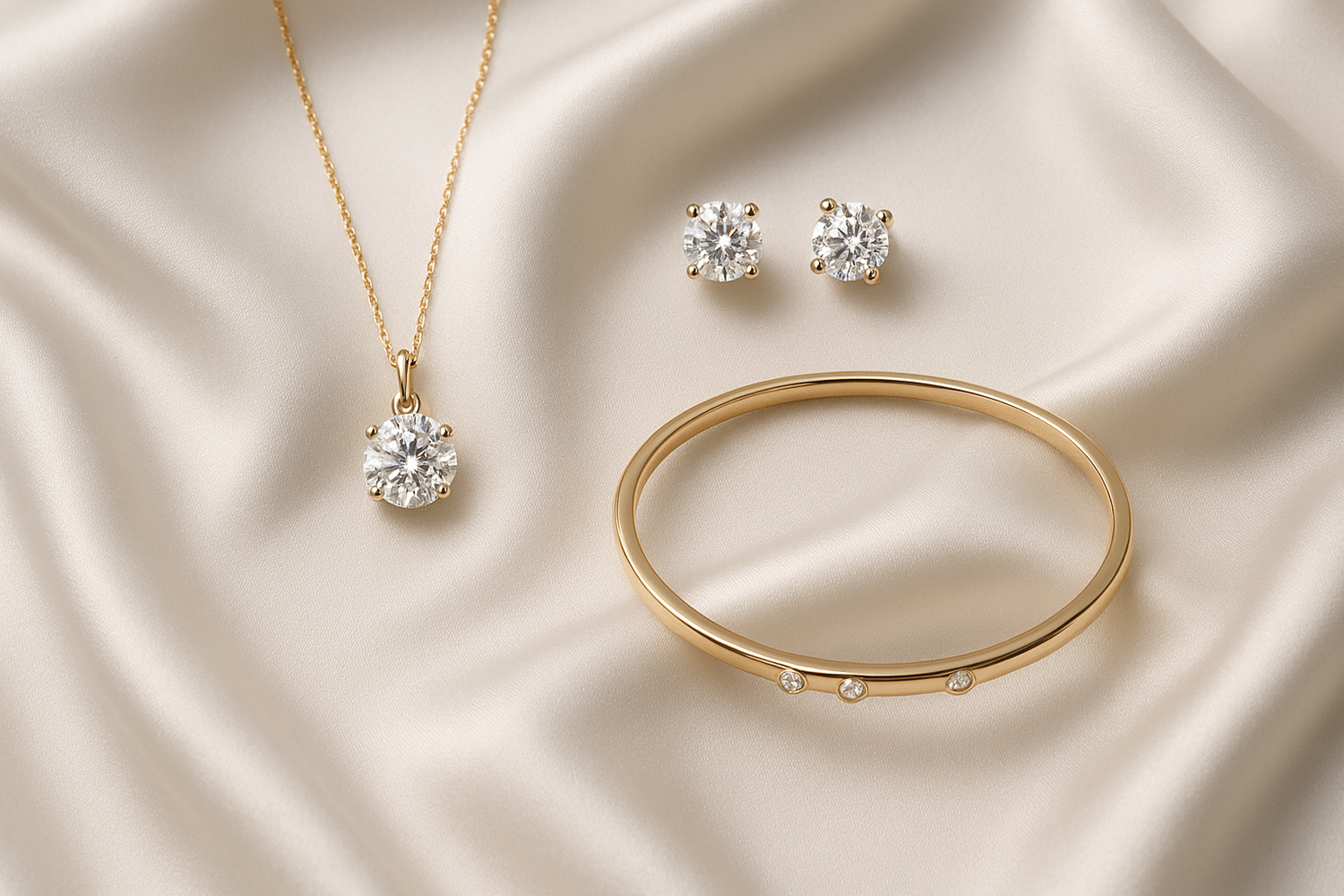 make another image of gold jewellery for women with diamonds